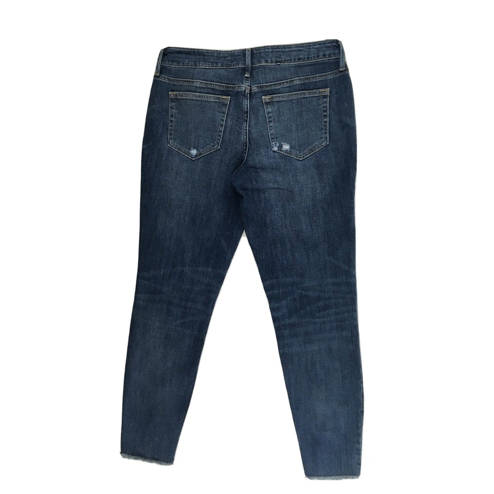 Maurices Pants Women's Size 28 REG Blue Denim Skinny Stretch Jeans Fringed Hem - Picture 2 of 10